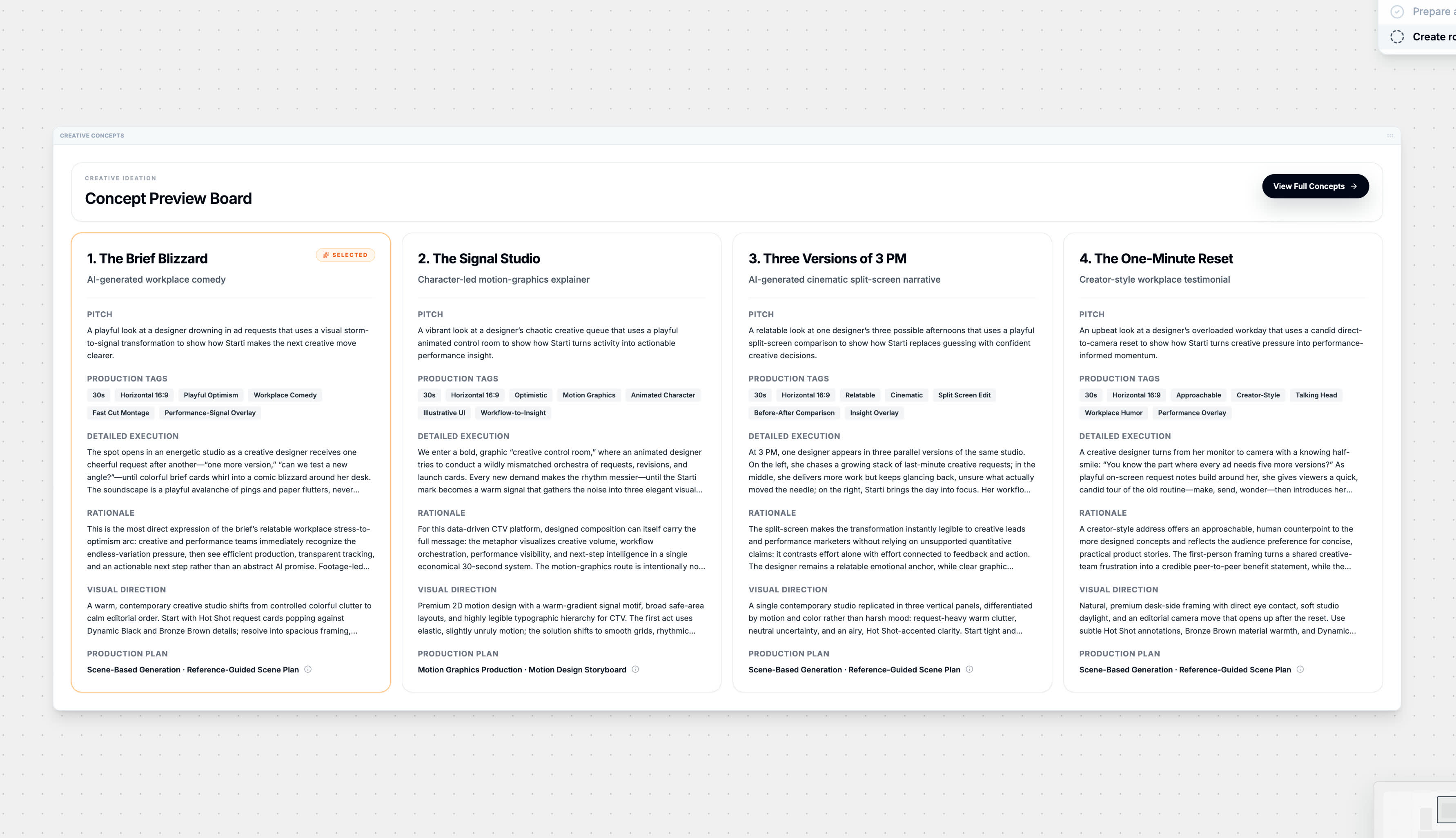 Creative Concepts overview