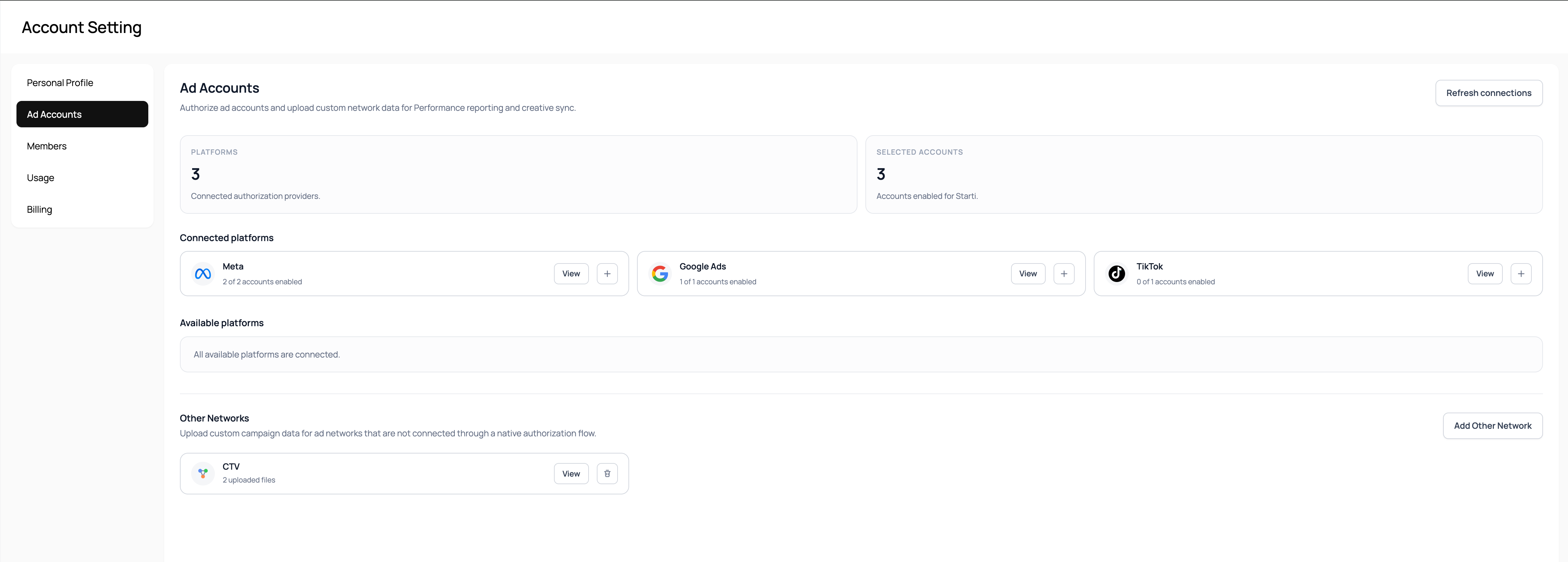 Ad Accounts overview