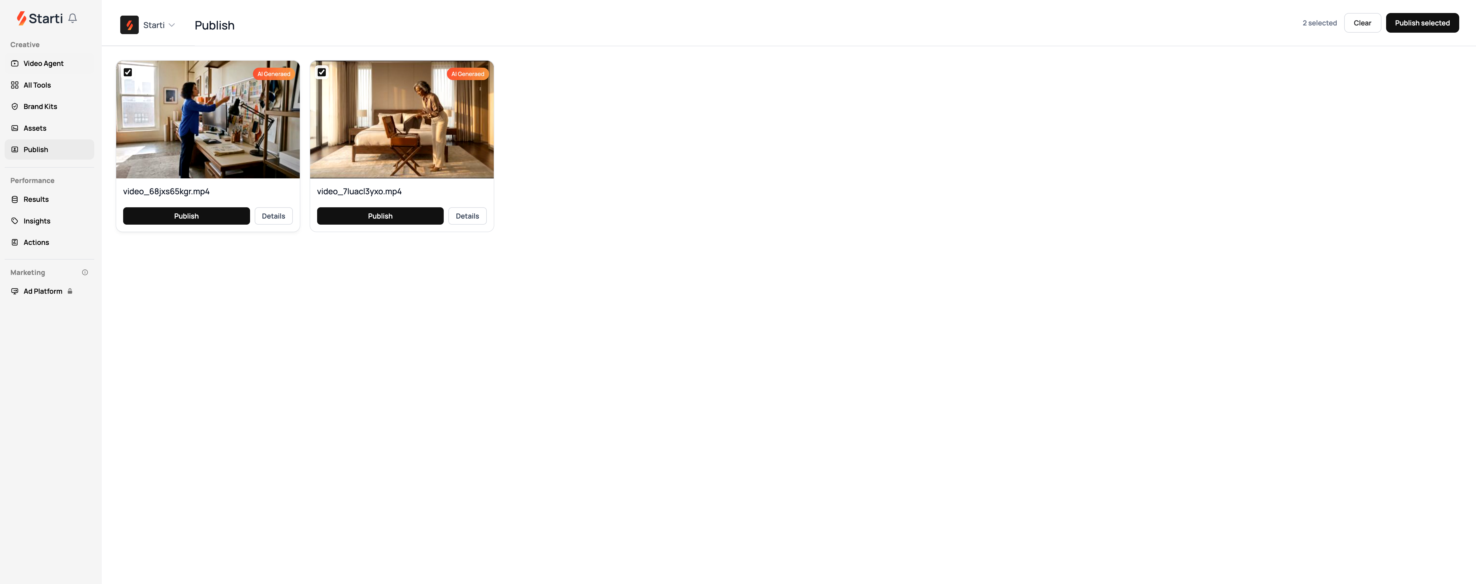 Publish workspace